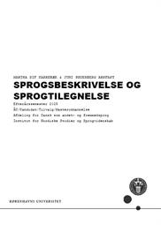 Sprogsbeskrivelse og sprogtilegnelse ES25
