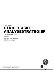 Etnologiske analysestrategier FS26