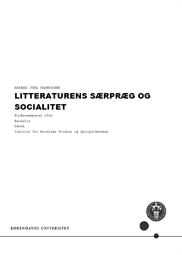 Litteraturens særpræg og socialitet FS26