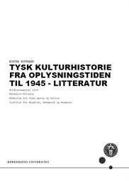 Tysk kulturhistorie fra Oplysningstiden til 1945 - Litteratur FS26