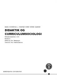 Didaktik og curriculumsociologi (ES26)
